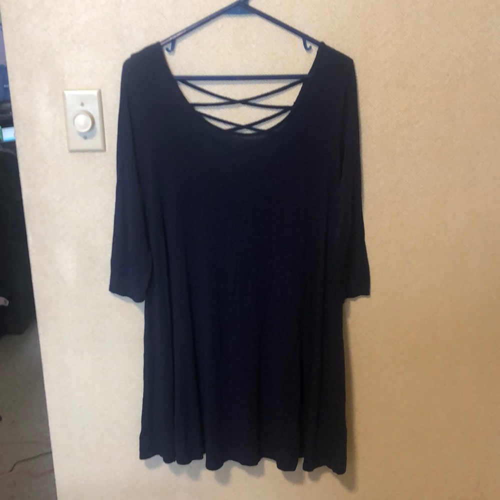 Blue Lace Up Dress